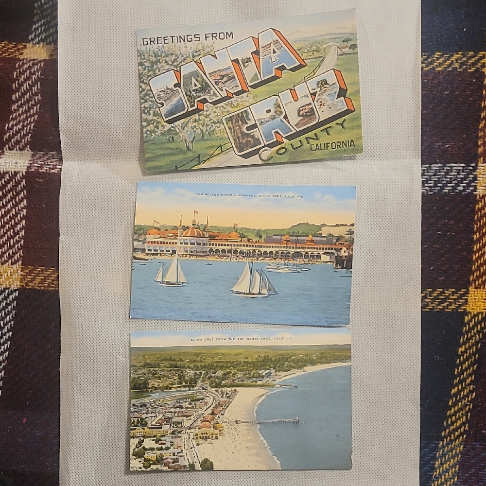 (3) Vintage Santa Cruz Postcards